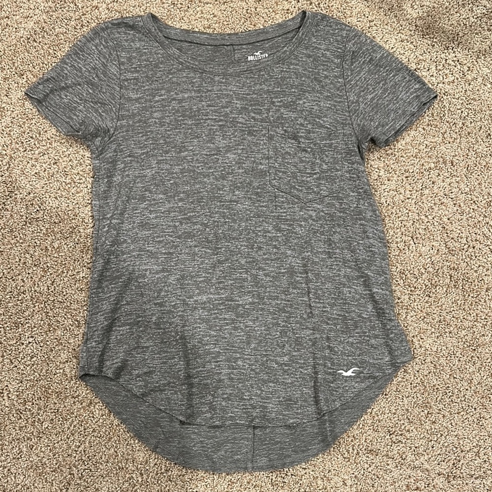 Green/Grey Heathered Women's Top by Hollister